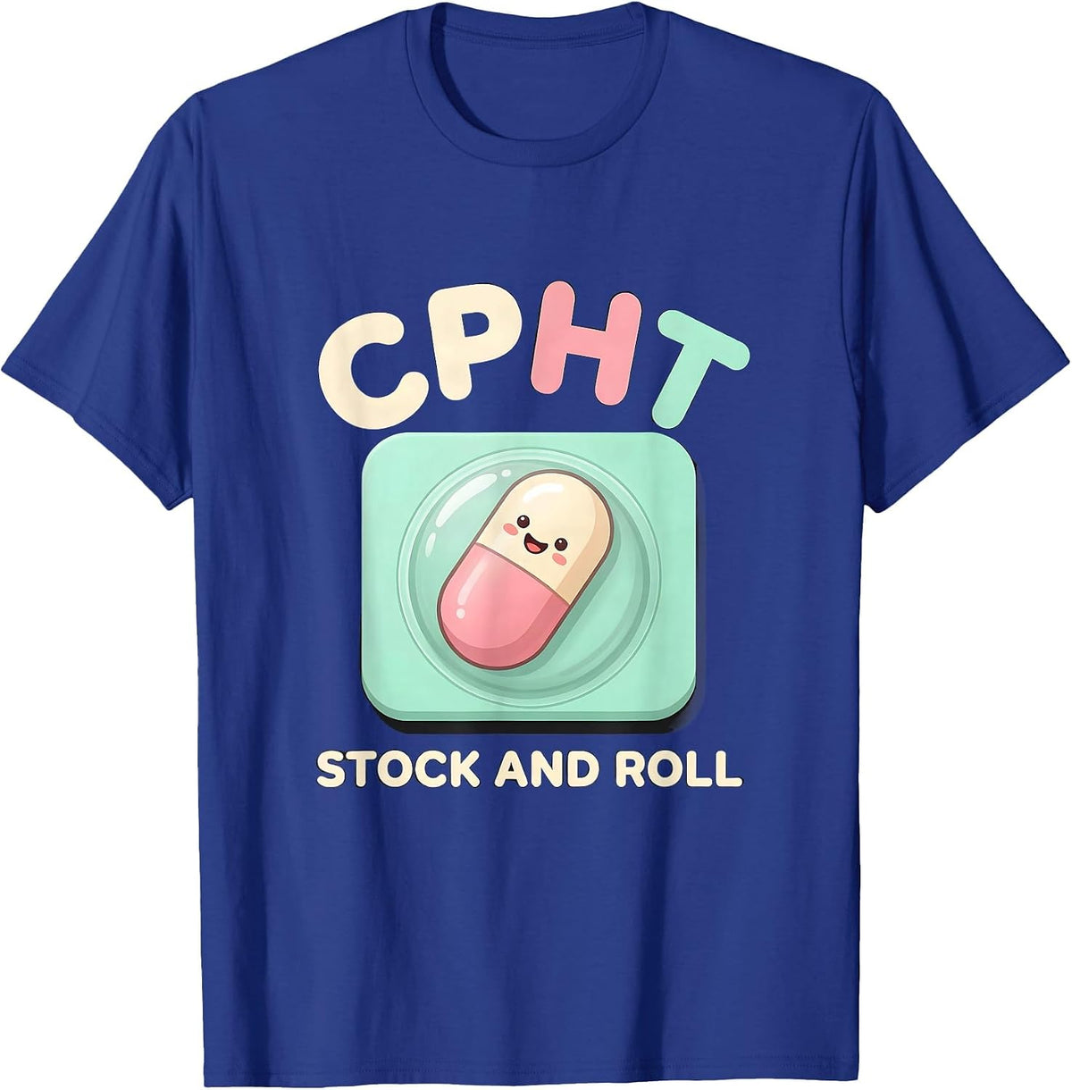 Men's CPhT Stock And Roll Cute Kawaii Pharmacy Technician Gift T-Shirt - Royal Blue