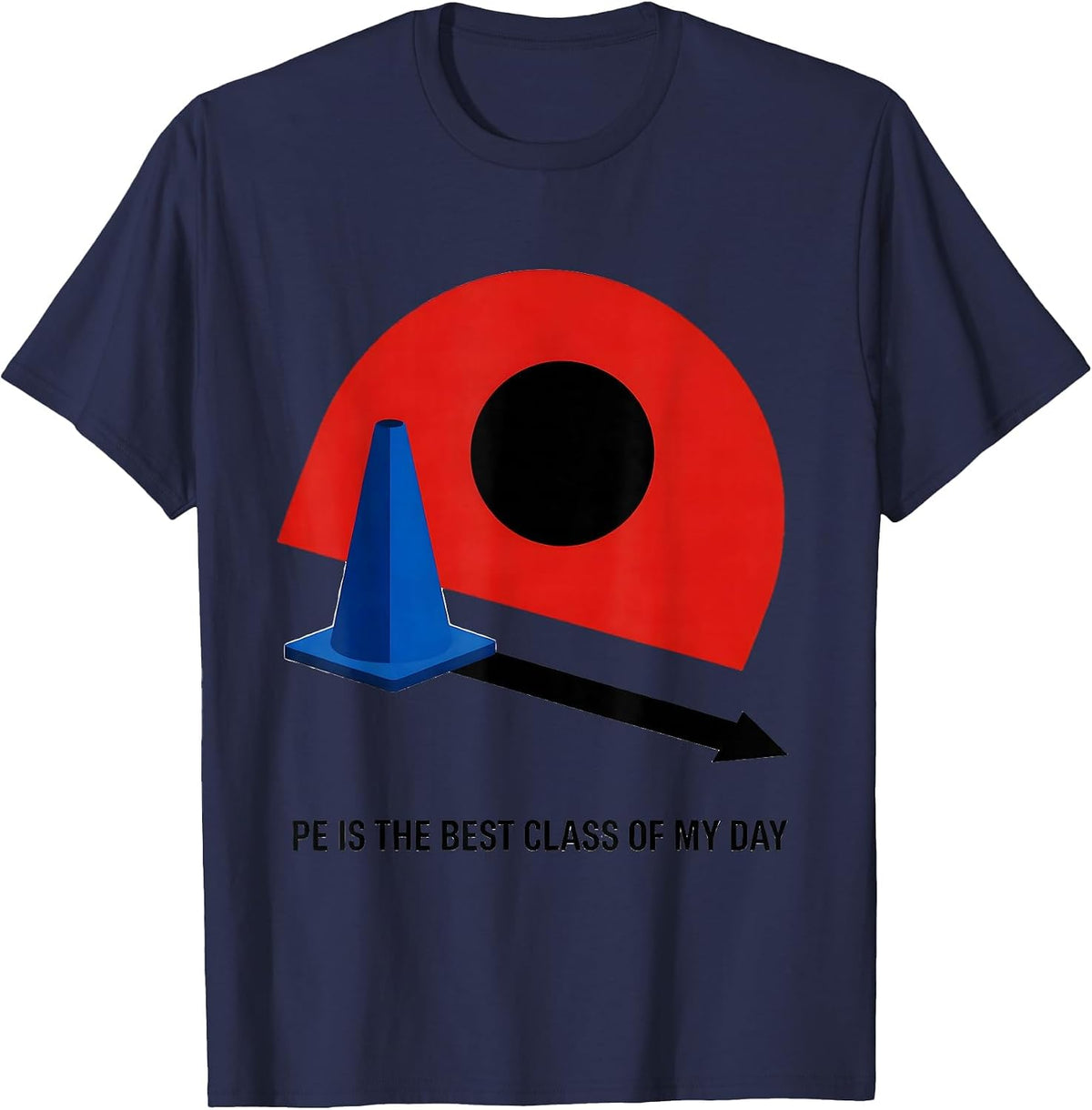 Men's PE Is The Best Class Of My Day Bauhaus Modernist PE Teacher T-Shirt - Navy Blue