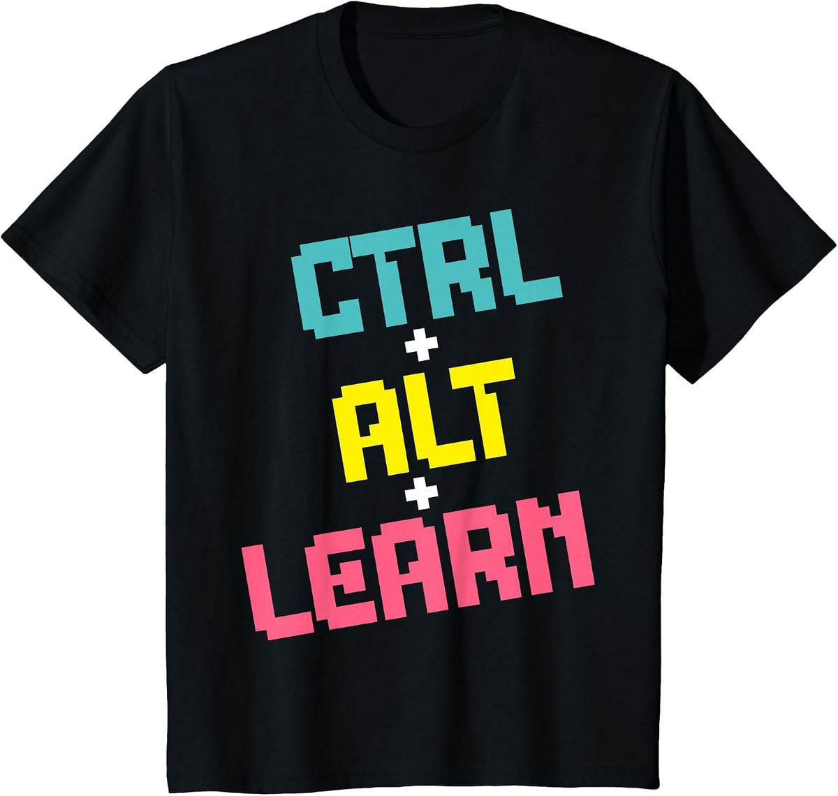 Computer Teacher Back to School Kids Ctrl + Alt + Learn T-Shirt - Black