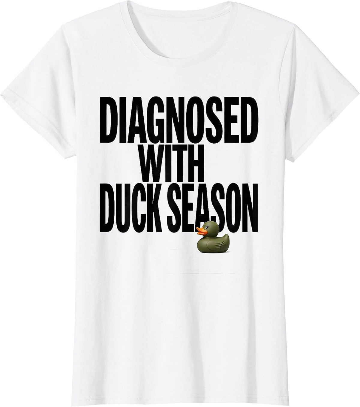 Diagnosed With Duck Season Rustic Hunting Dog Waterfowl T-Shirt - White