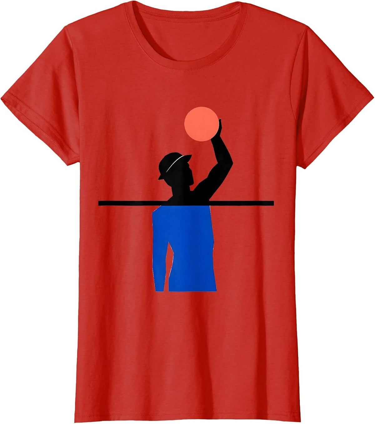 Women's Geometric Water Polo Senior Night Keepsake T-Shirt - Red