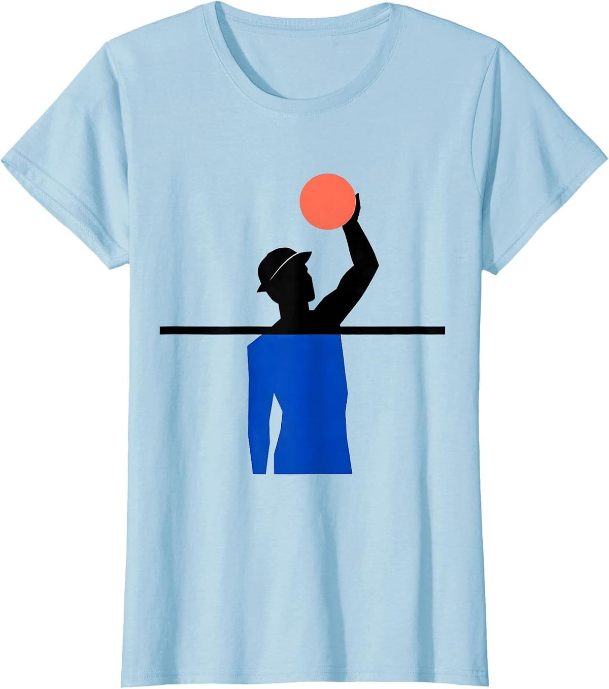 Women's Geometric Water Polo Senior Night Keepsake T-Shirt - Baby Blue