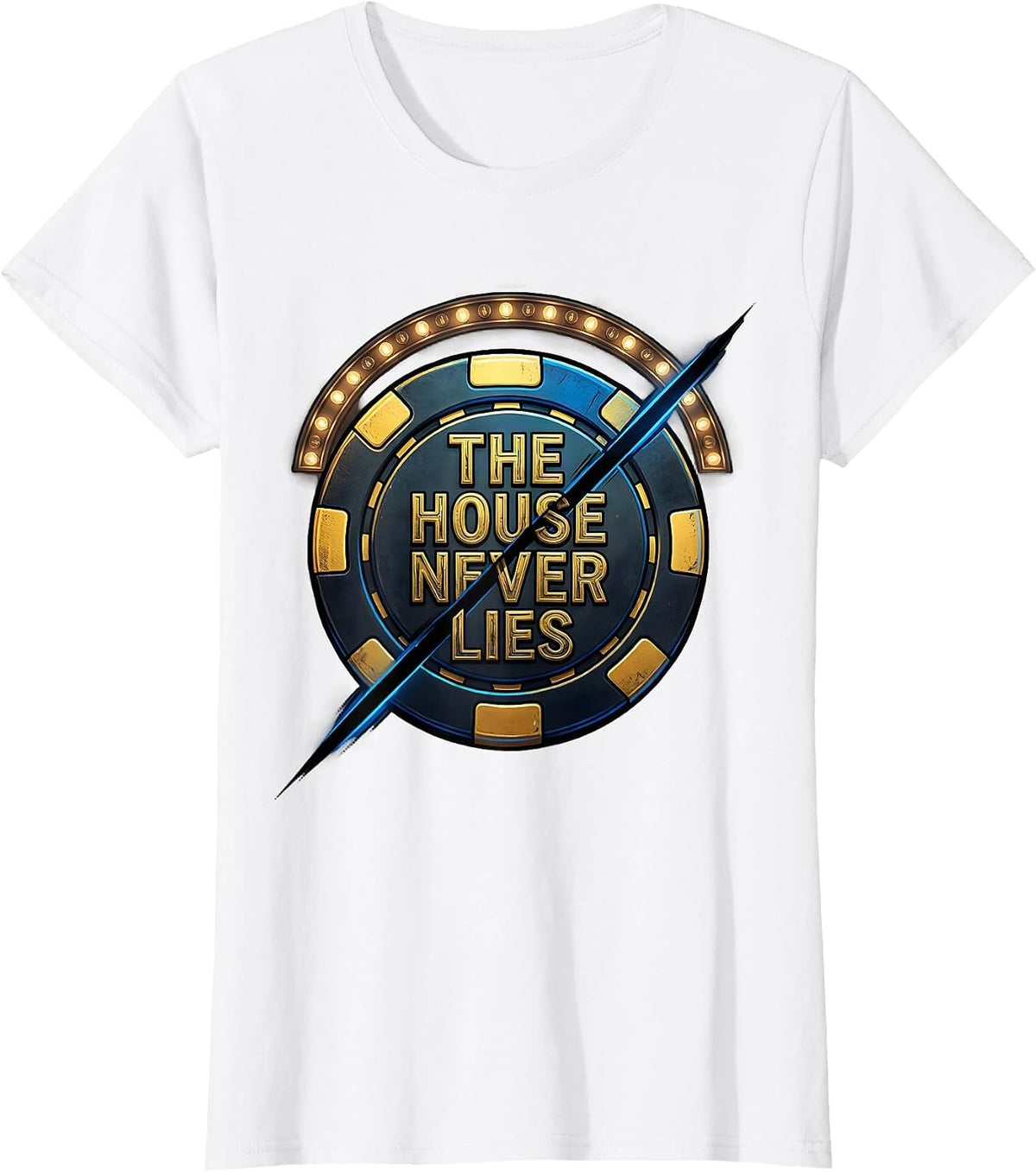 The House Never Lies Vintage Tattoo Vegas Souvenir Trip T-Shirt - White