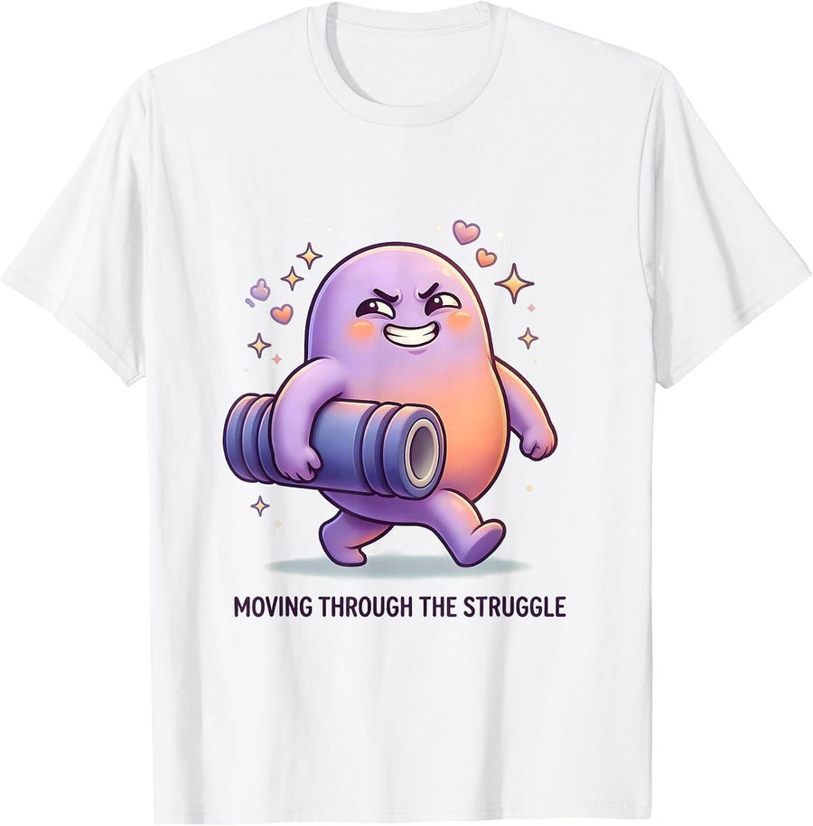 Men's Moving Through the Struggle Physical Therapy Design T-Shirt - White