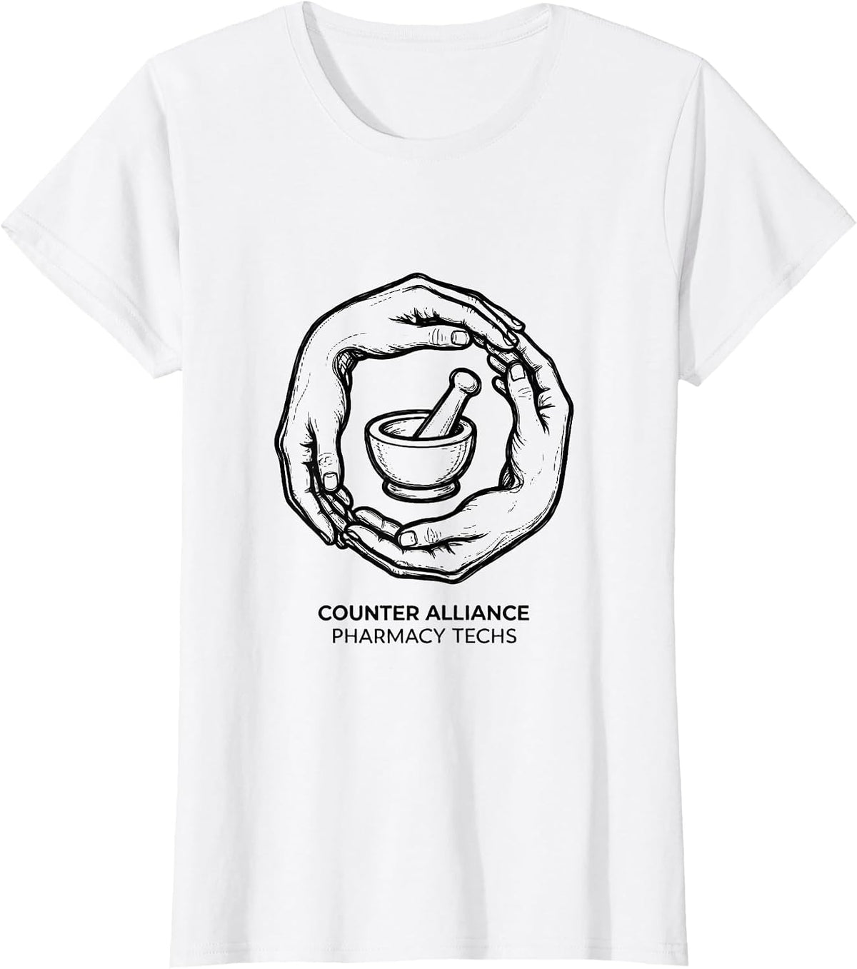 Women's Counter Alliance Pharmacy Techs Funny Pharmacy Technician T-Shirt - White