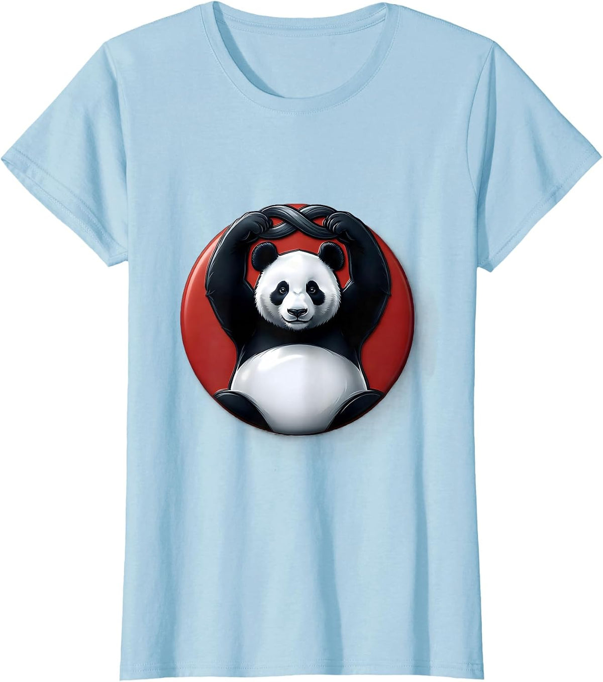 Sealed Panda Badge Cute Animal Lover Gift T-Shirt - Baby Blue