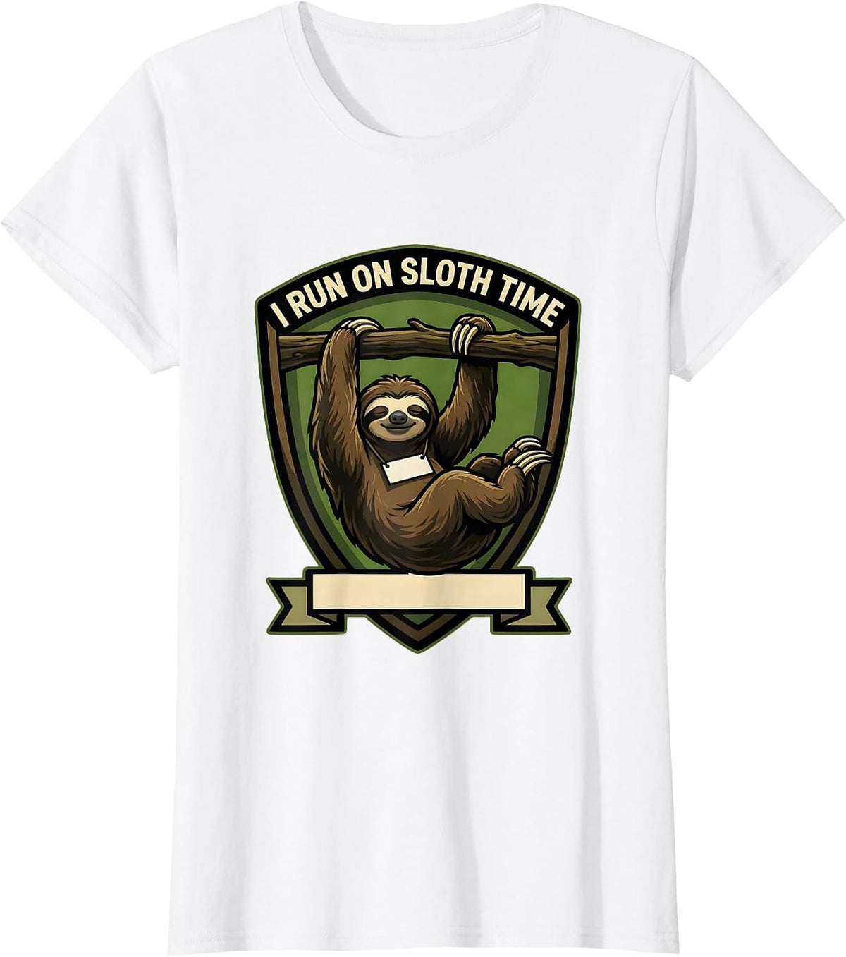 Women's I Run On Sloth Time Funny Sloth Lover Animal Humor T-Shirt - White