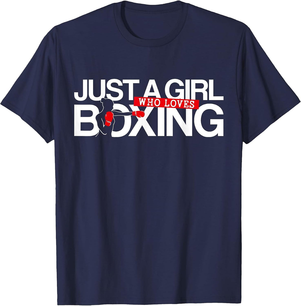 Boxing Vintage Just A Girl Who Loves Boxing T-Shirt - Navy Blue