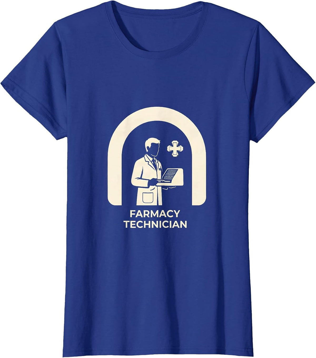 Women's Farmacy Technician Funny Pharmacy Tech Pun Workplace Humor T-Shirt - Royal Blue