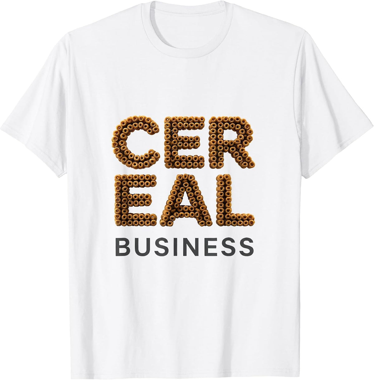 Men's Cereal Business Minimalist Breakfast Food Pun Humor T-Shirt - White