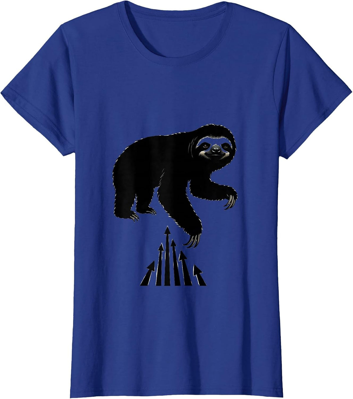 Women's Sloth Silhouette Funny Sloth Lover Gift T-Shirt - Royal Blue
