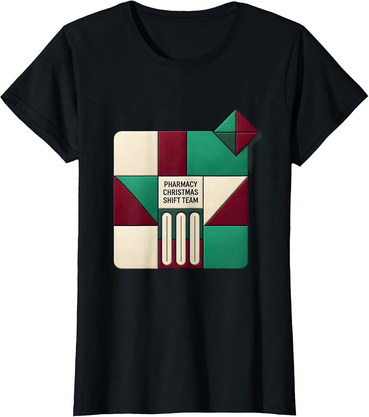 Women's Pharmacy Christmas Shift Team Funny Pharmacy Tech Squad T-Shirt - Black
