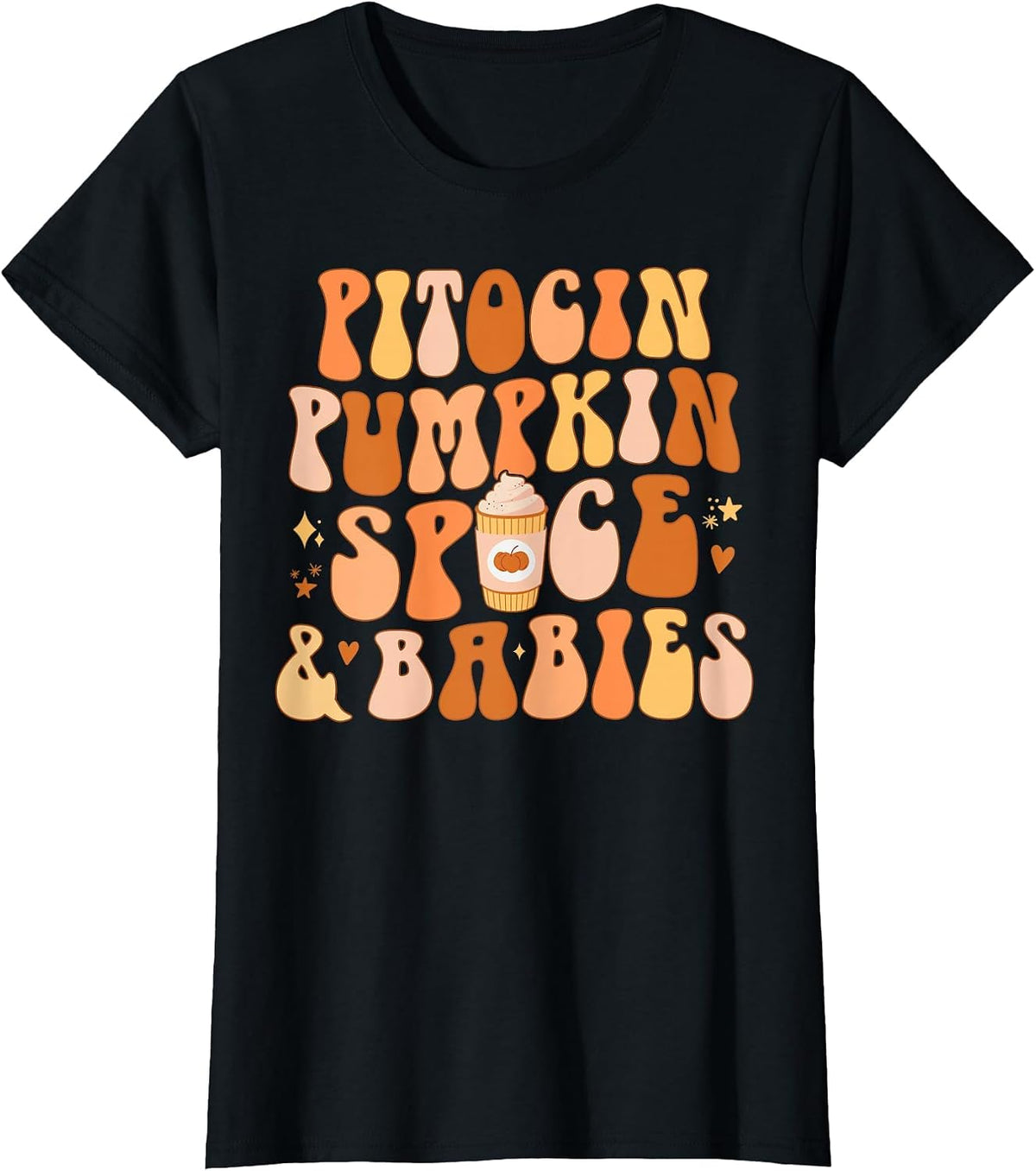 Halloween Labor and Delivery L&D Nurse Fall Pumpkins Midwife T-Shirt - Black