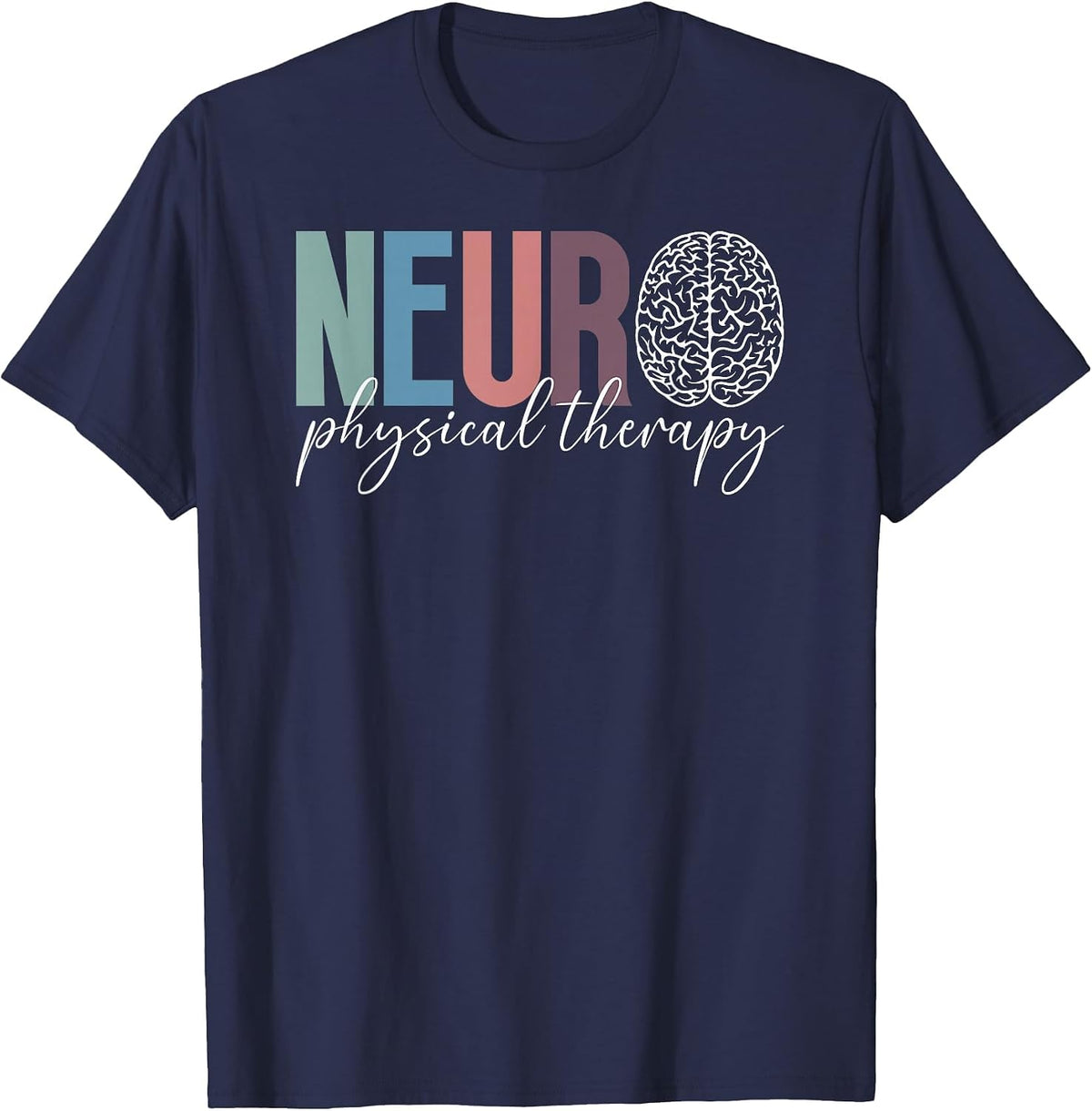 Neuro Physical Therapy Boho Neuro Physical Therapist T-Shirt - Navy Blue