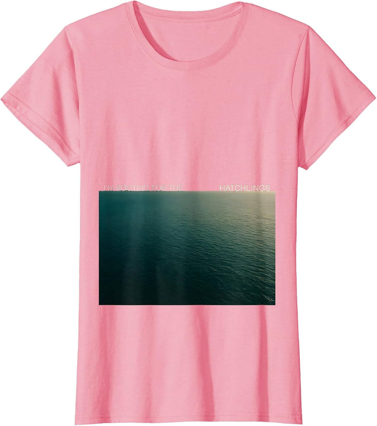 Women's I'm Rooting For The Hatchlings Sea Turtle Lover Tropical T-Shirt - Pink