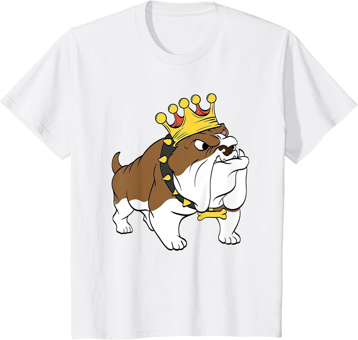 Bulldog Crown Animal World Dog Lover Tshirt T-Shirt - White
