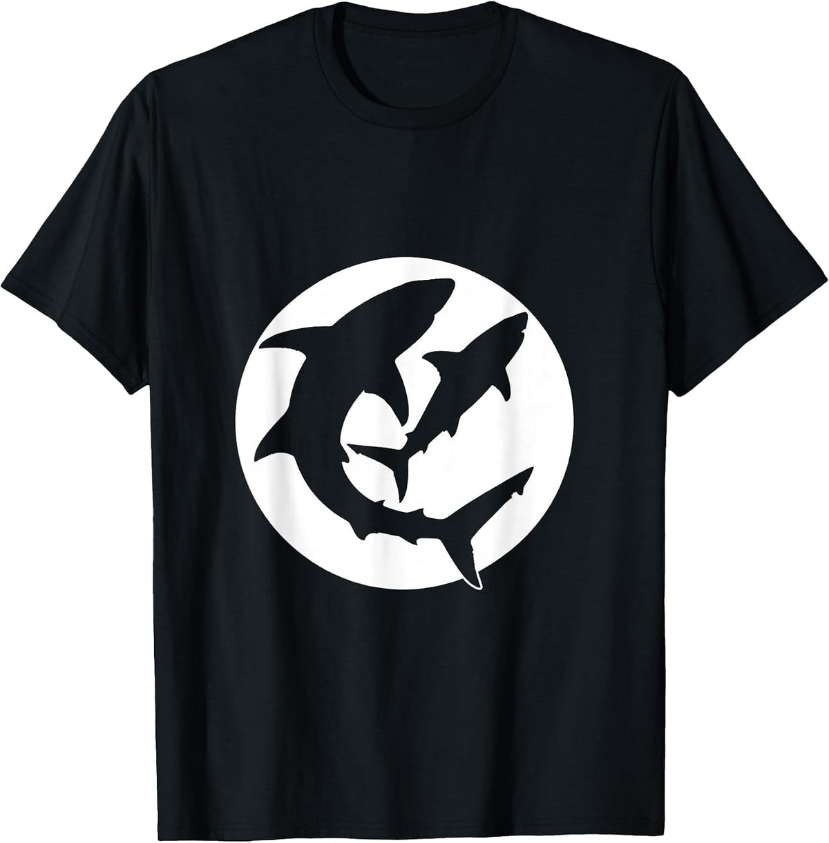 Men's Father Son Shark Duo Matching Graphic T-Shirt - Black