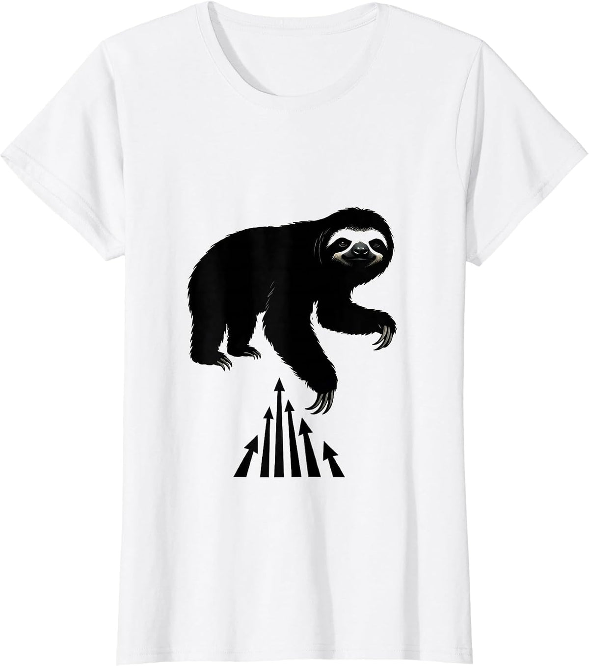 Women's Sloth Silhouette Funny Sloth Lover Gift T-Shirt - White