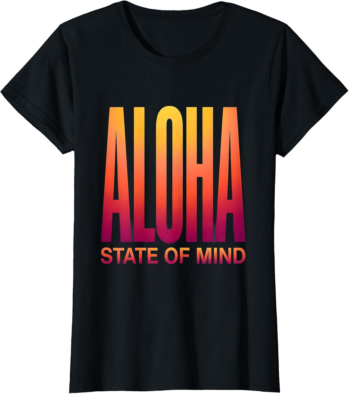 Aloha State of Mind Hawaii Graphic Design T-Shirt - Black