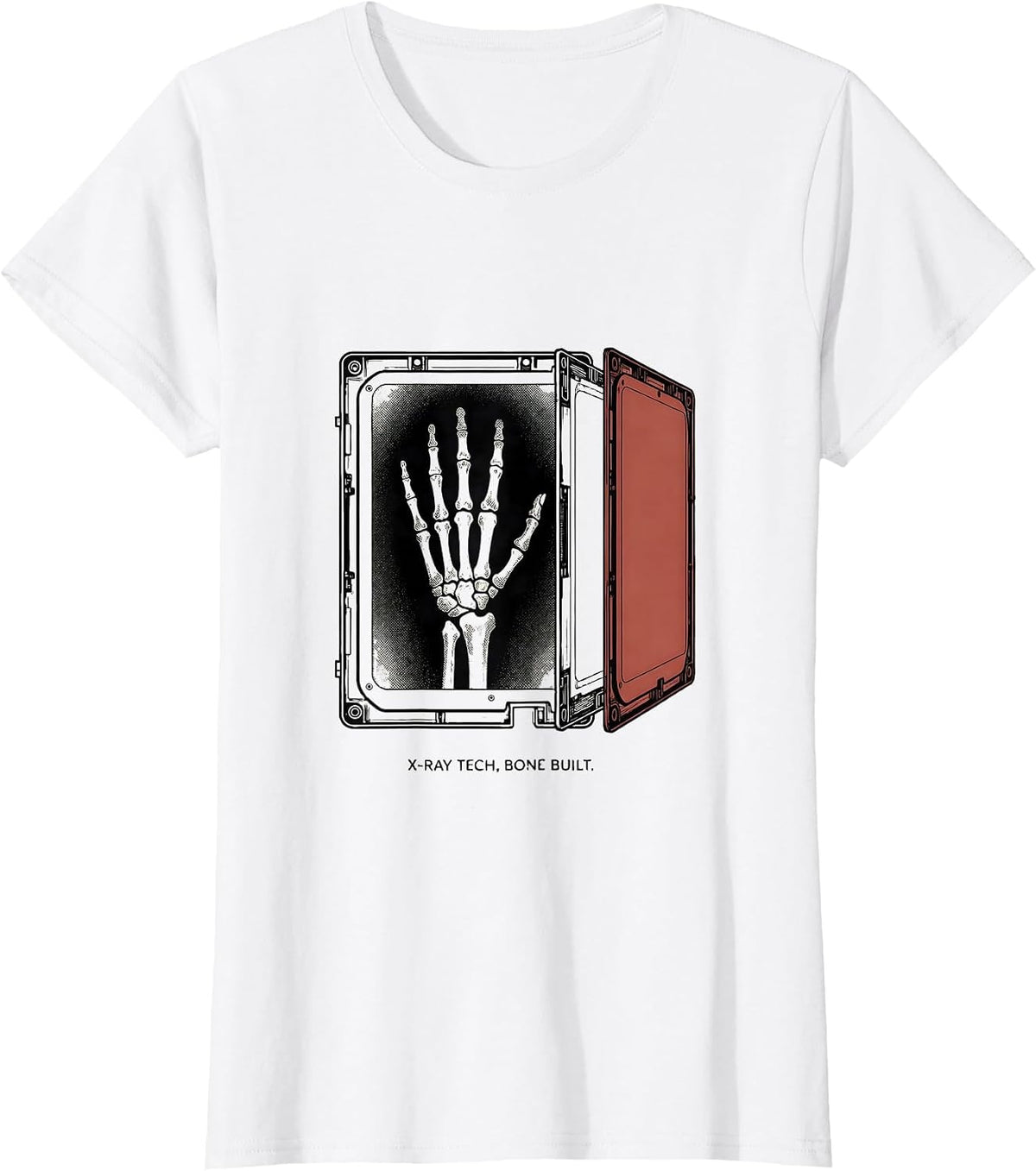 Women's X-Ray Tech Bone Built Radiology Technologist Occupational T-Shirt - White