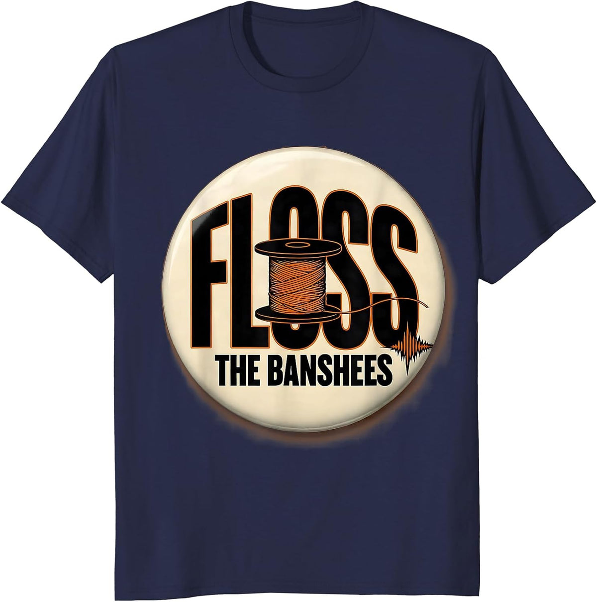 Men's Floss the Banshees Funny Dental Hygienist Halloween Costume T-Shirt - Navy Blue
