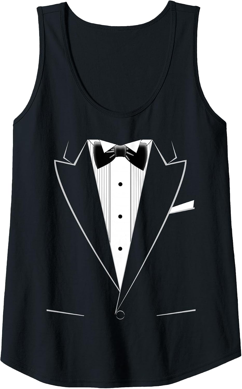 Funny Black Tuxedo and White Shirt Tank Top - Black
