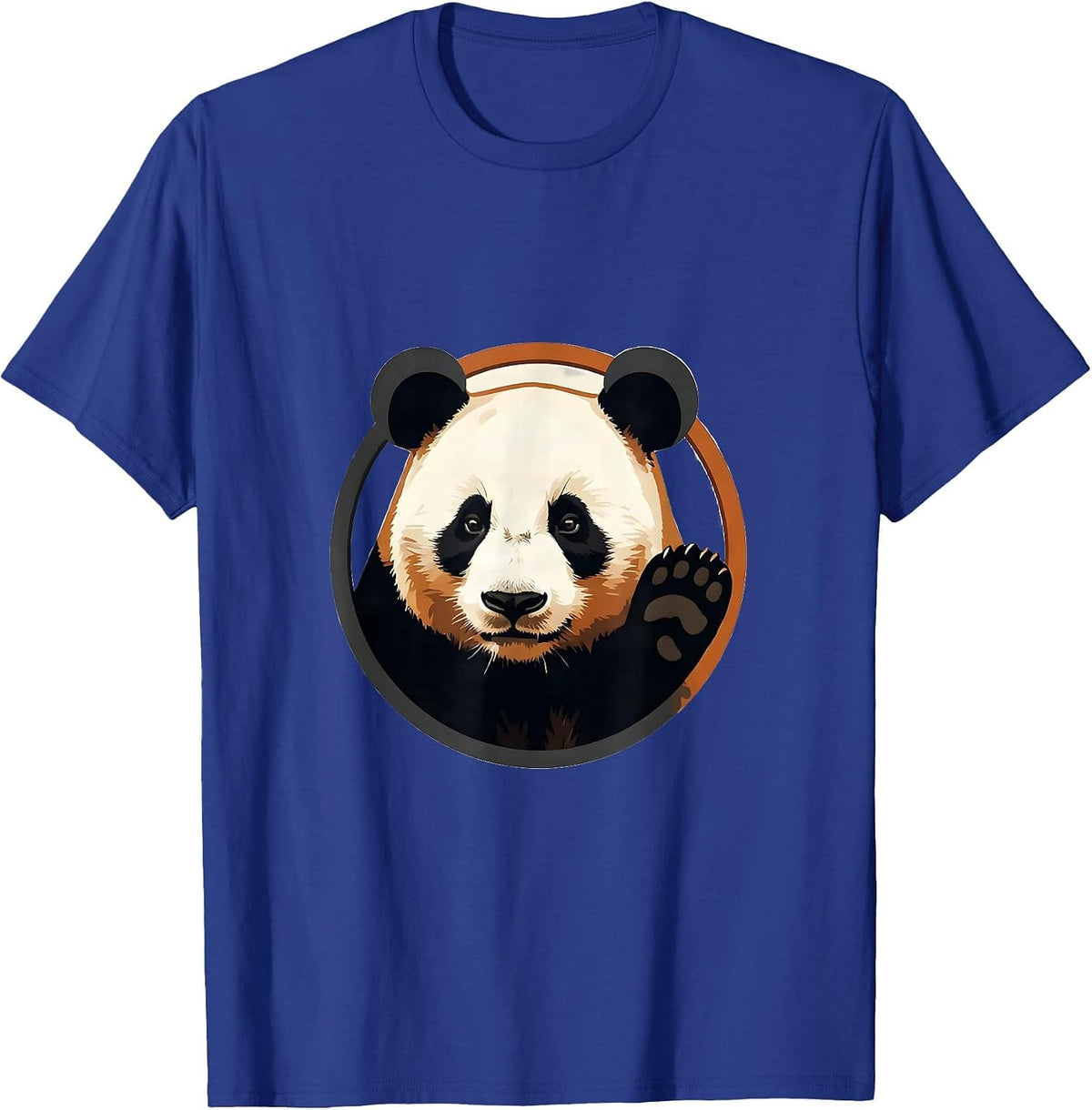 Panda Medallion Minimalist Animal Lover Gift T-Shirt - Royal Blue