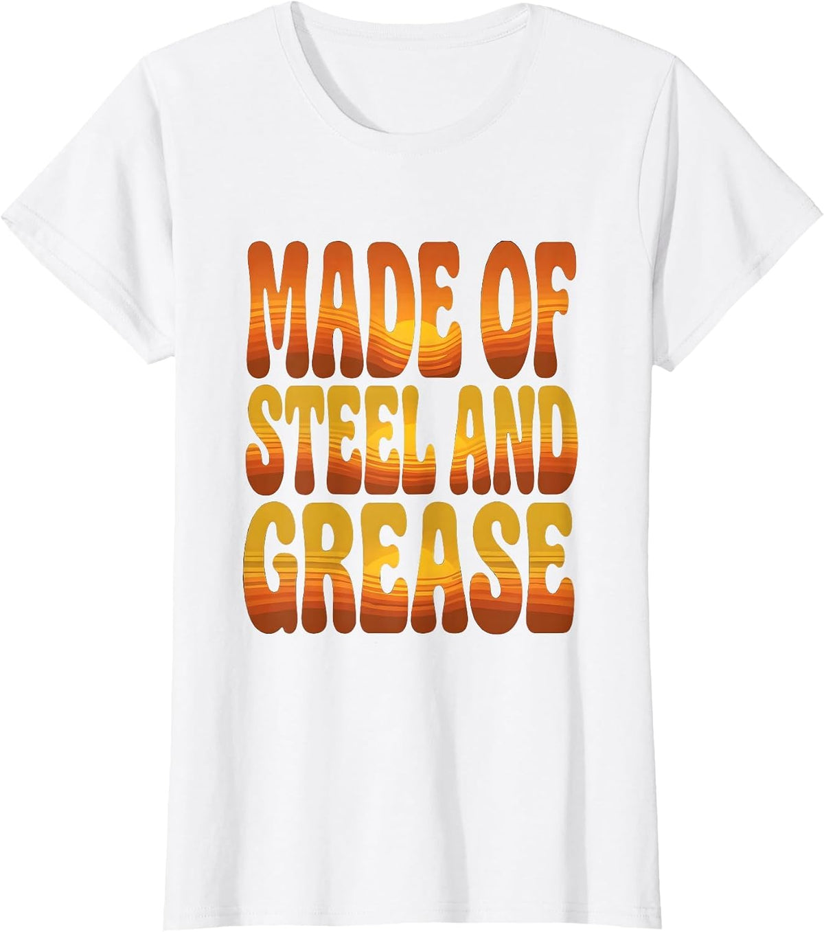 Made of Steel and Grease Mechanic Men Design T-Shirt - White