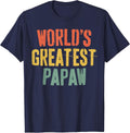 World's Greatest Papaw Shirt Men Grandpa Fathers Day T-Shirt - Navy Blue