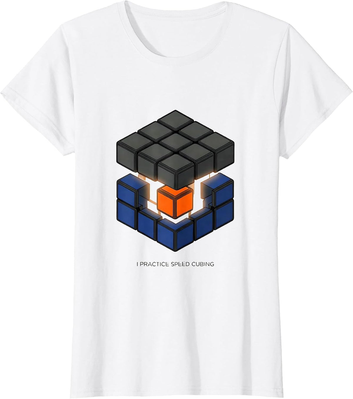 I Practice Speed Cubing Funny Speed Cubing Puzzle Lover T-Shirt - White