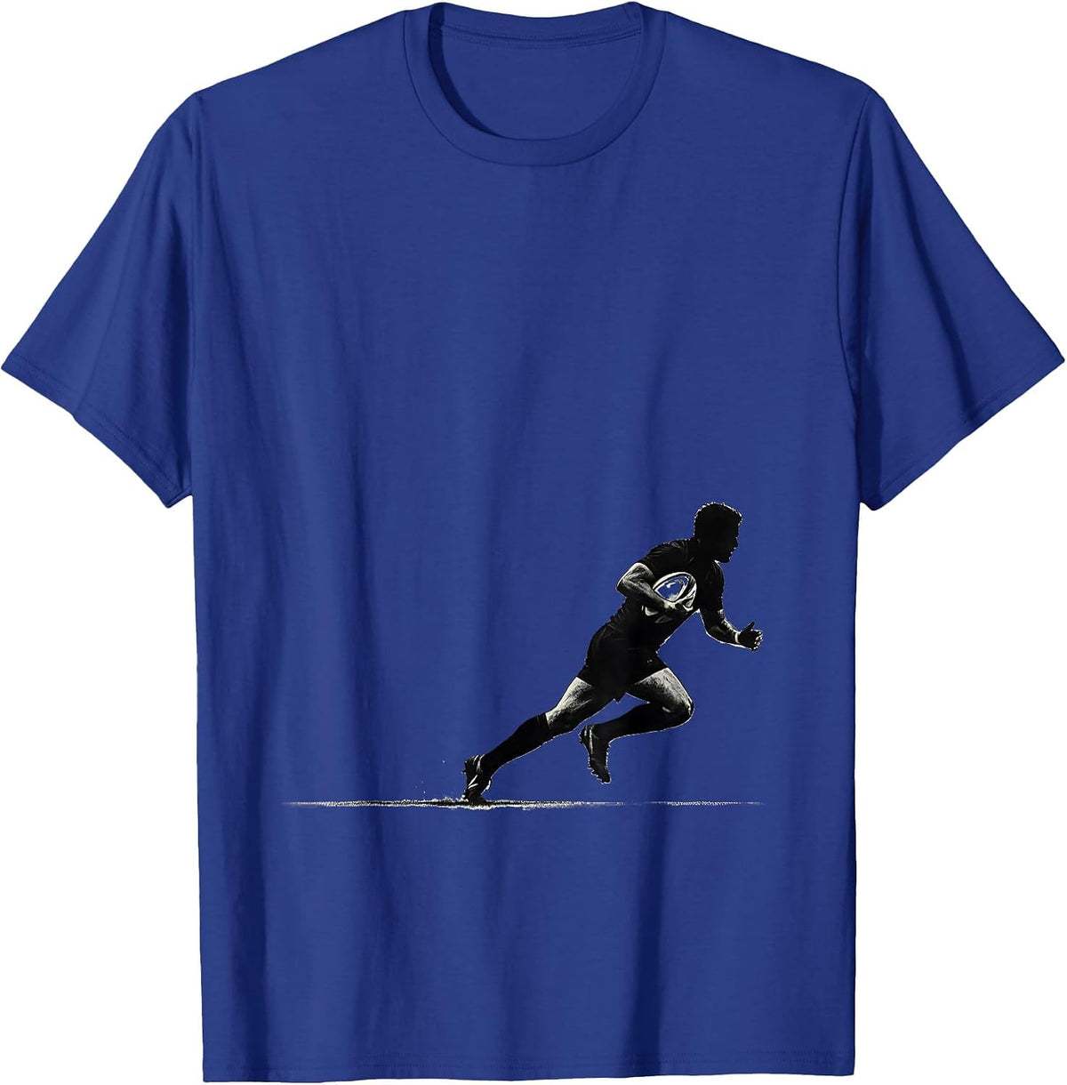 Rugby Winger Sprinting Down the Touchline T-Shirt - Royal Blue