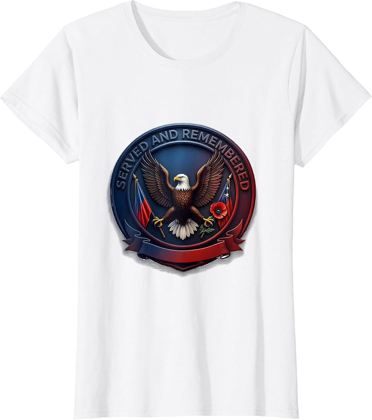 Served and Remembered Memorial Day Men's Design T-Shirt - White