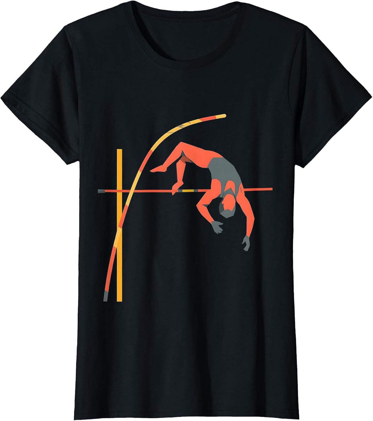 PE Teacher Pole Vault Athletic Graphic T-Shirt - Black
