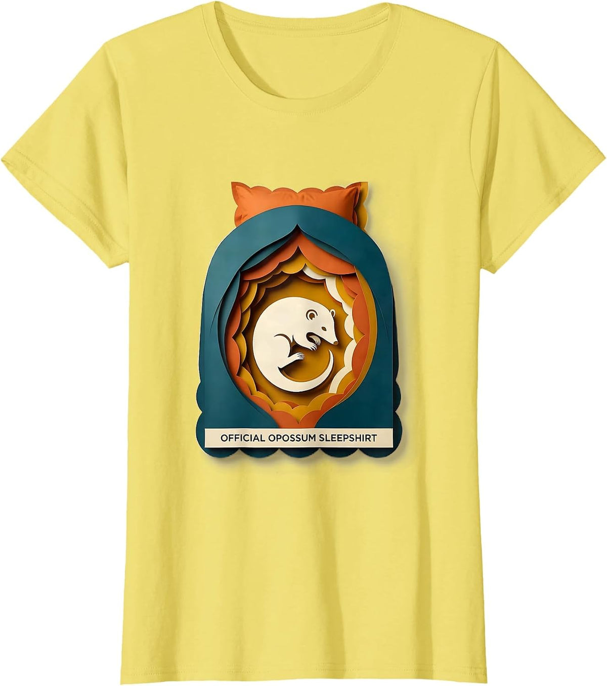 Official Opossum Sleepshirt Cute Animal Lover Pajama Humor T-Shirt - Lemon Yellow