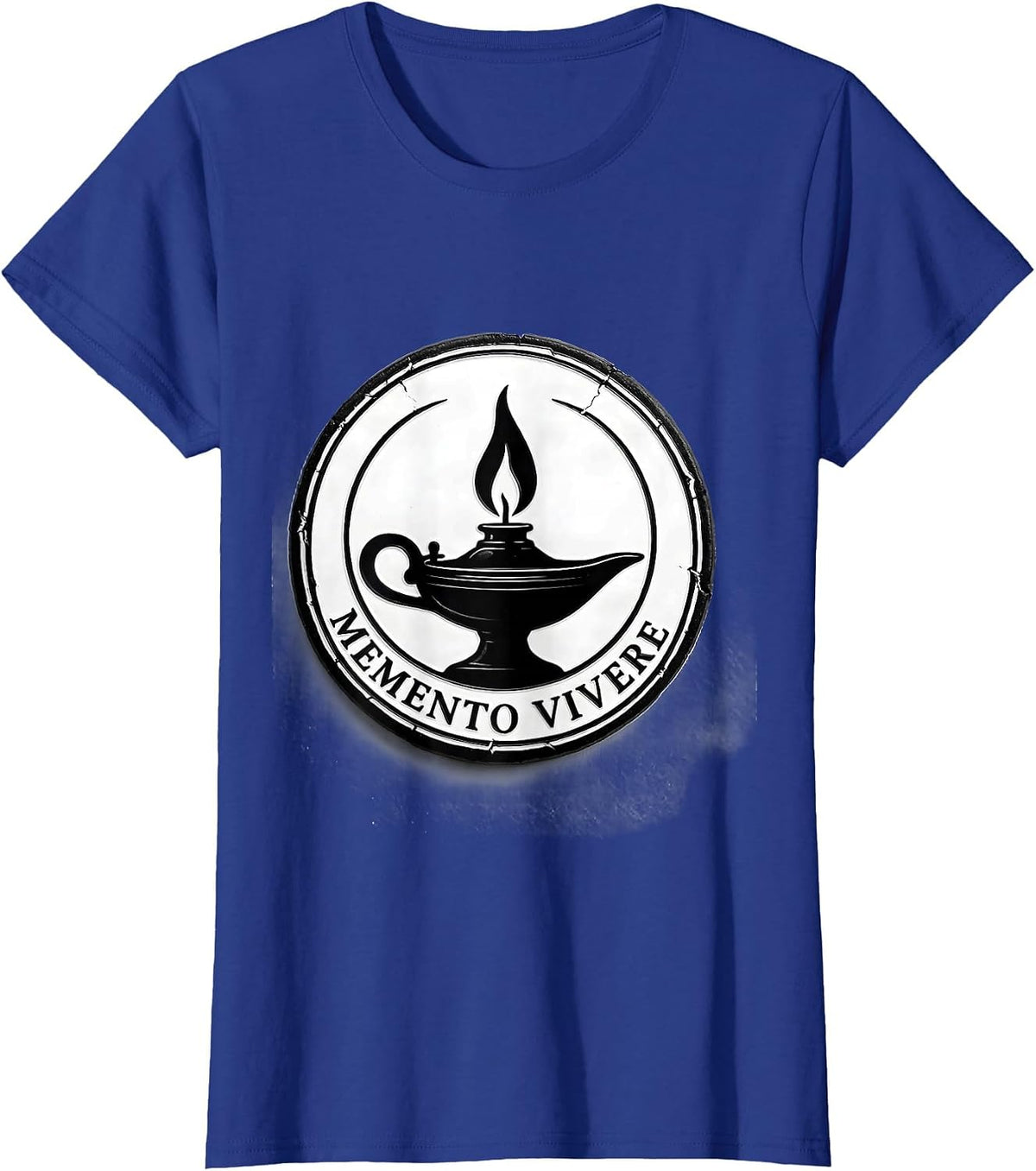 Women's Memento Vivere Stoic Philosophy Quote Marcus Aurelius T-Shirt - Royal Blue