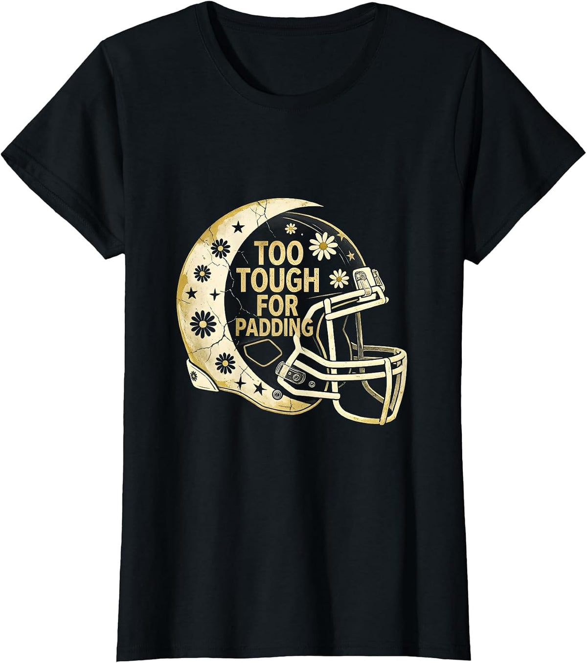 Too Tough For Padding Rugby Graphic Design T-Shirt - Black