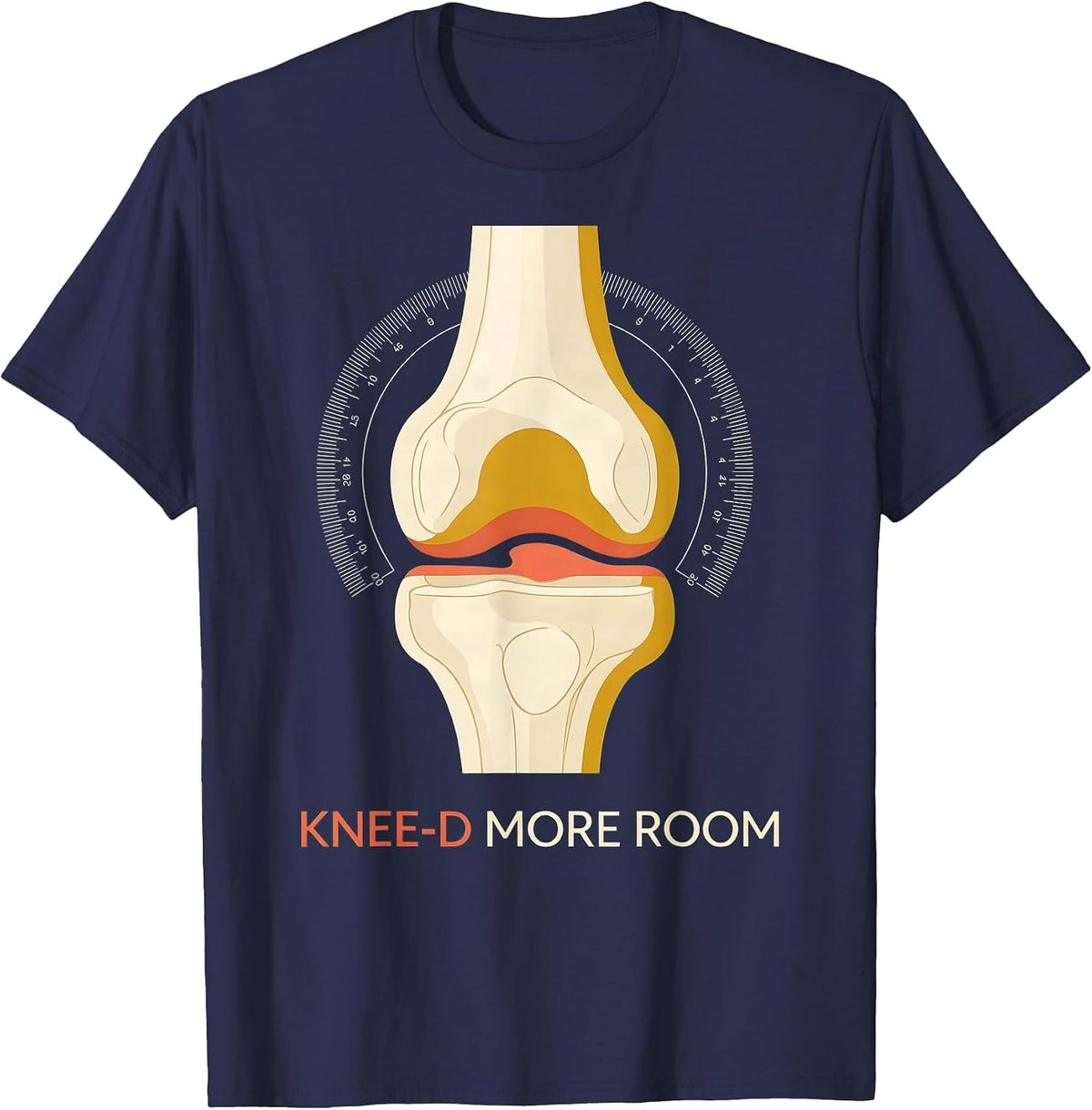 Knee-d More Room Funny Physical Therapist OT Gift Humor T-Shirt - Navy Blue