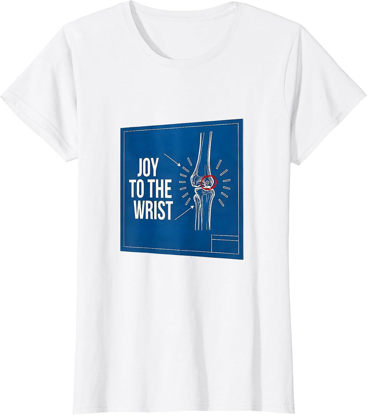Women's Joy To The Wrist Technical Blueprint Physical Therapist T-Shirt - White
