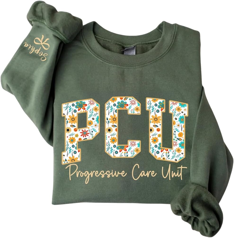 Personalized Nurse Sweatshirt, Custom Name & Specialty, Personalized Gift for Nurses & Healthcare Heroes - Pcu