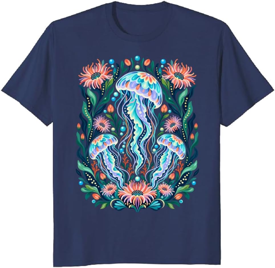 Tree Frog Floral T-Shirt Naturalist Moss Leafy Nature Tee - S10