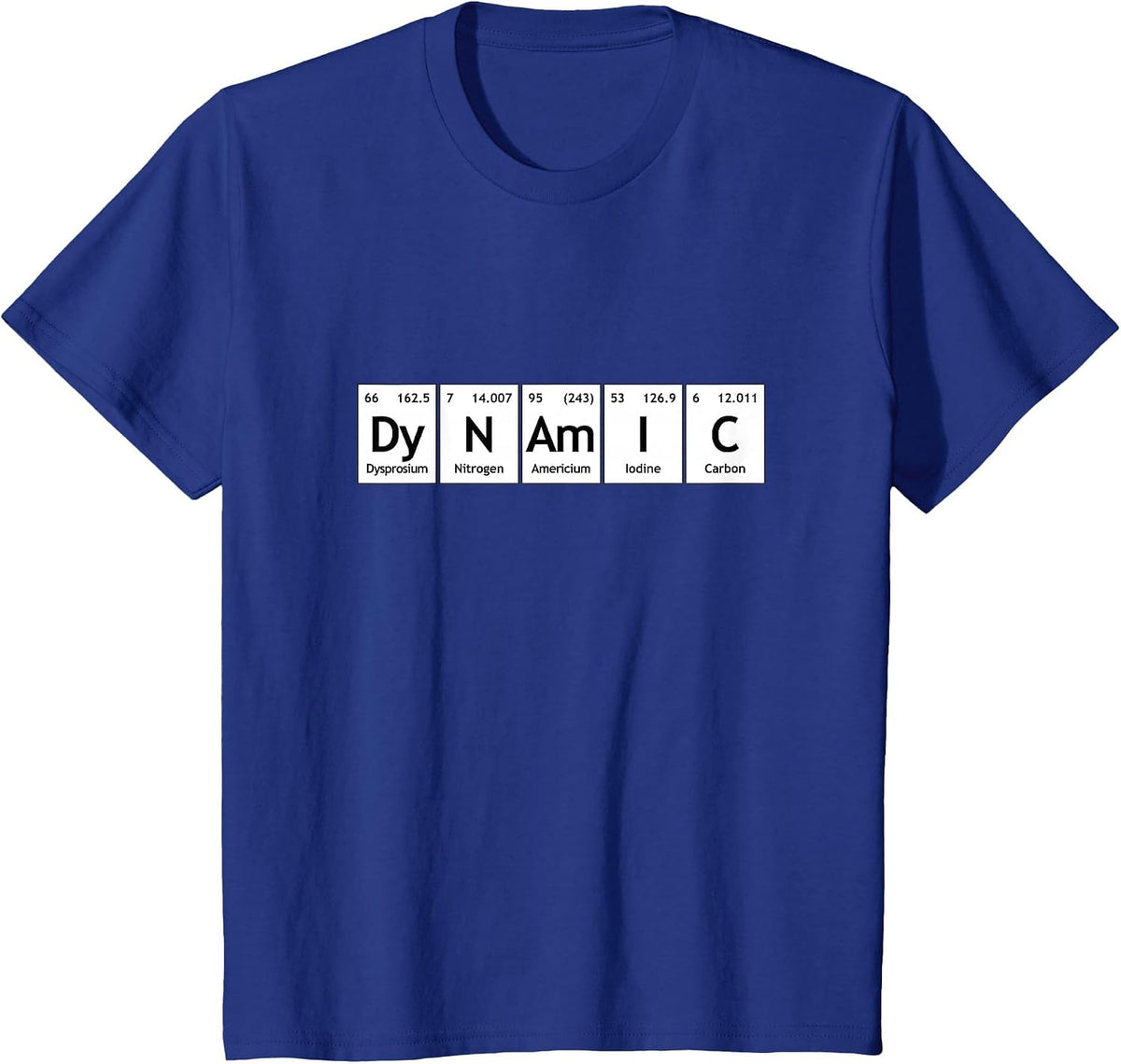 Periodic Table of Elements Chemistry Fun Words Dynamic T-Shirt - Royal Blue