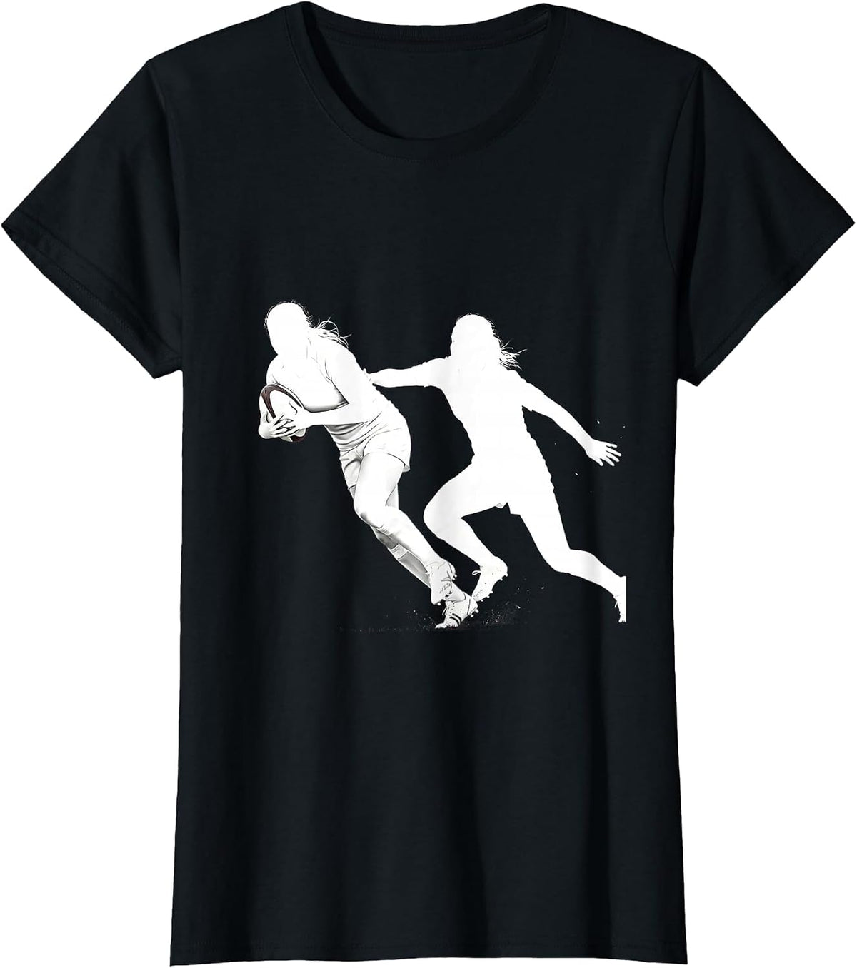 Rugby Side-Step Graphic Tee - Evade and Score T-Shirt - Black