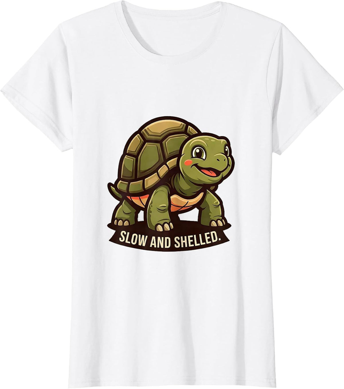 Slow And Shelled Funny Tortoise Lover Pet Humor Novelty T-Shirt - White