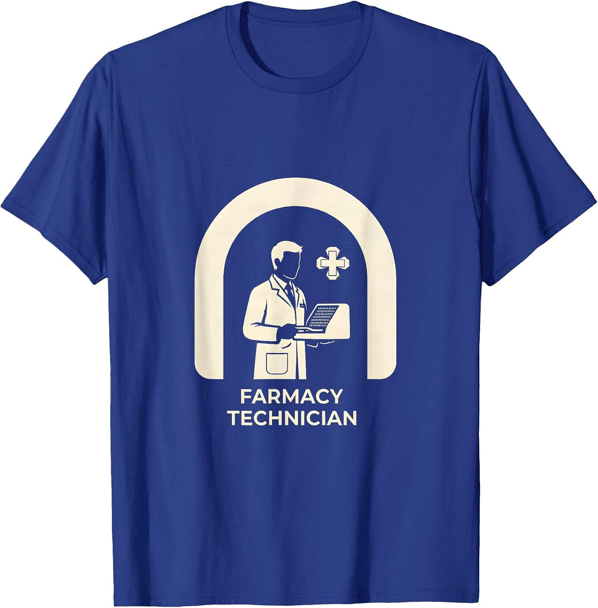 Men's Farmacy Technician Funny Pharmacy Tech Pun Workplace Humor T-Shirt - Royal Blue