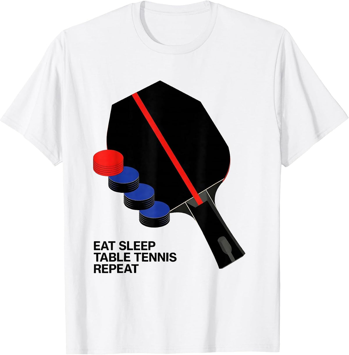 Men's EAT SLEEP TABLE TENNIS REPEAT Funny Table Tennis Player T-Shirt - White