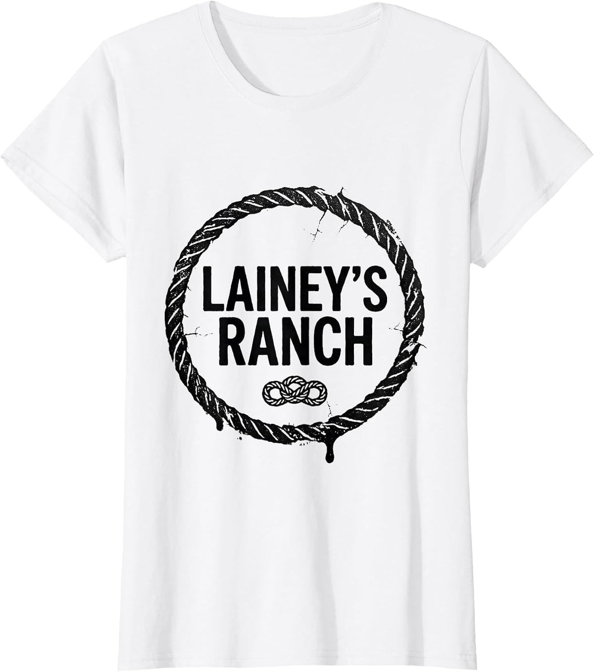Women's Lainey's Ranch Rubber Stamp Personalized Name Western T-Shirt - White