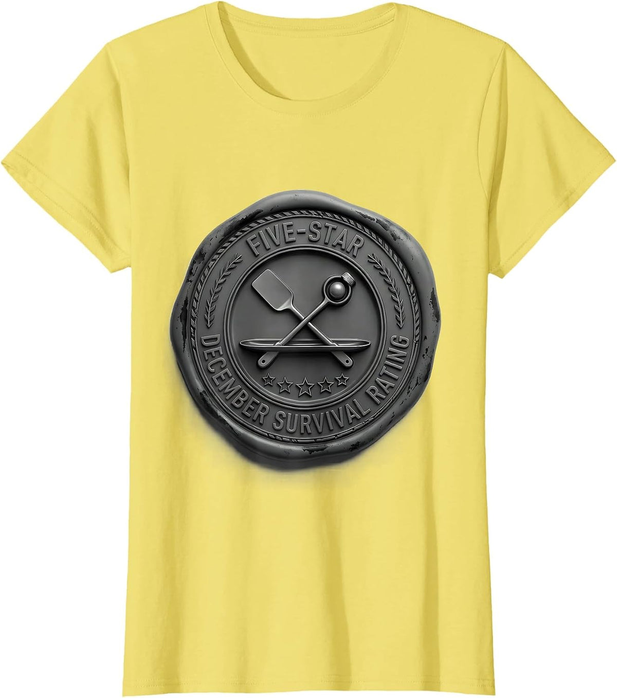 Women's Five-Star December Survival Rating Funny Pharmacy Squad T-Shirt - Lemon Yellow