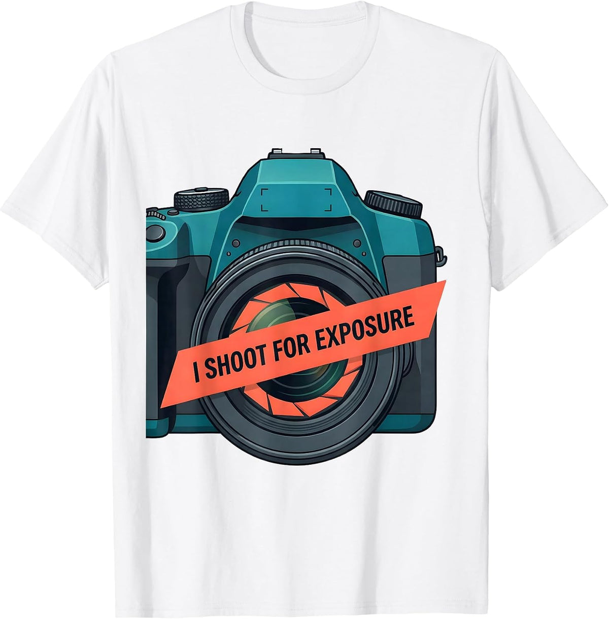 Men's I Shoot For Exposure Funny Photography Hobbyist Camera Gear T-Shirt - White