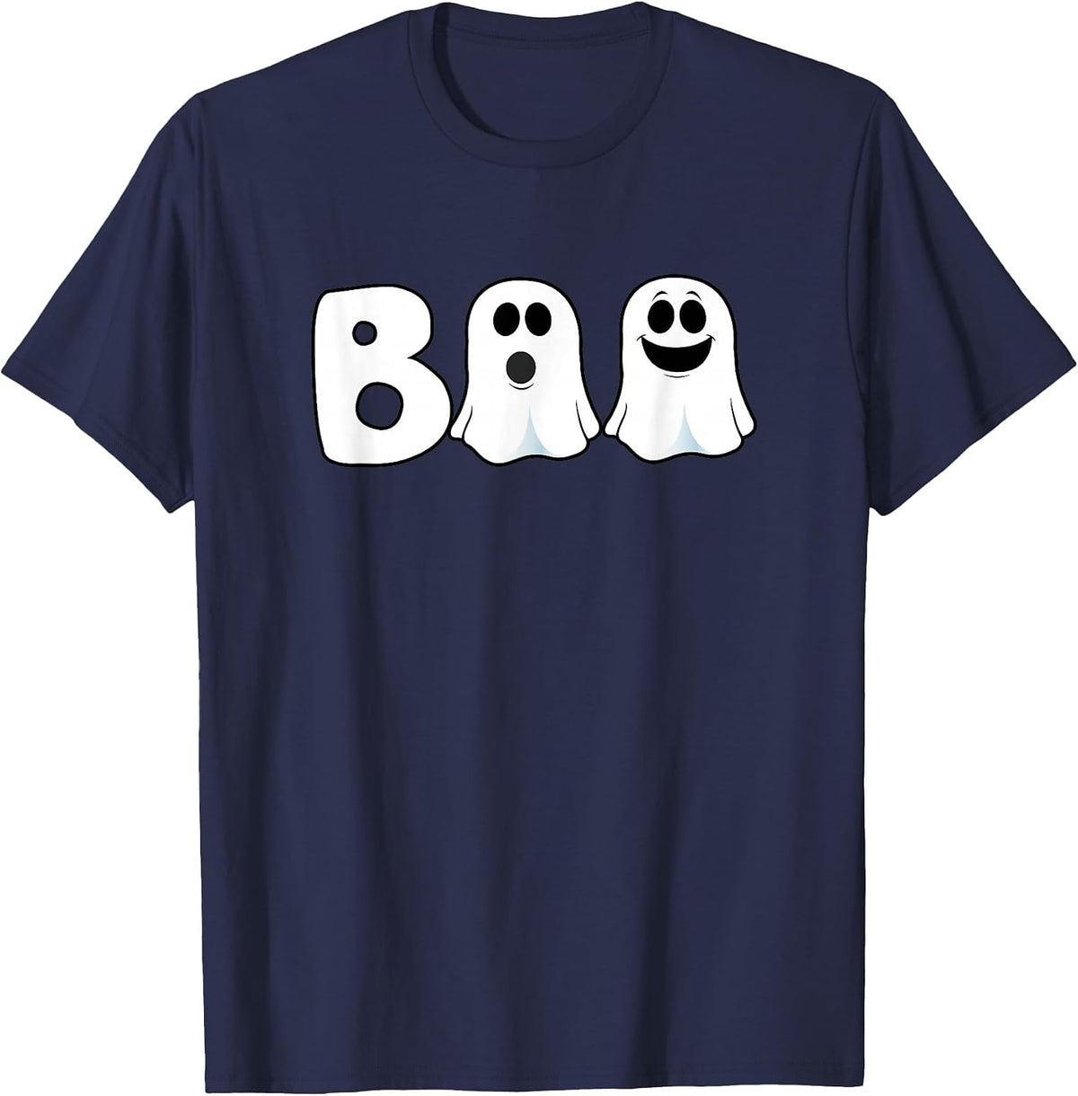 Halloween Boo Ghosts Trick Treat T-Shirt - Navy Blue