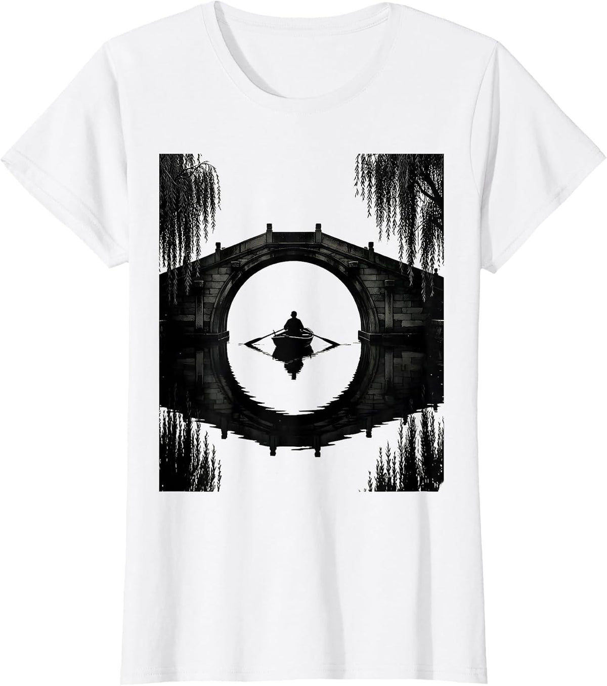 Central Park Rowboat Under Bridge New York T-Shirt - White